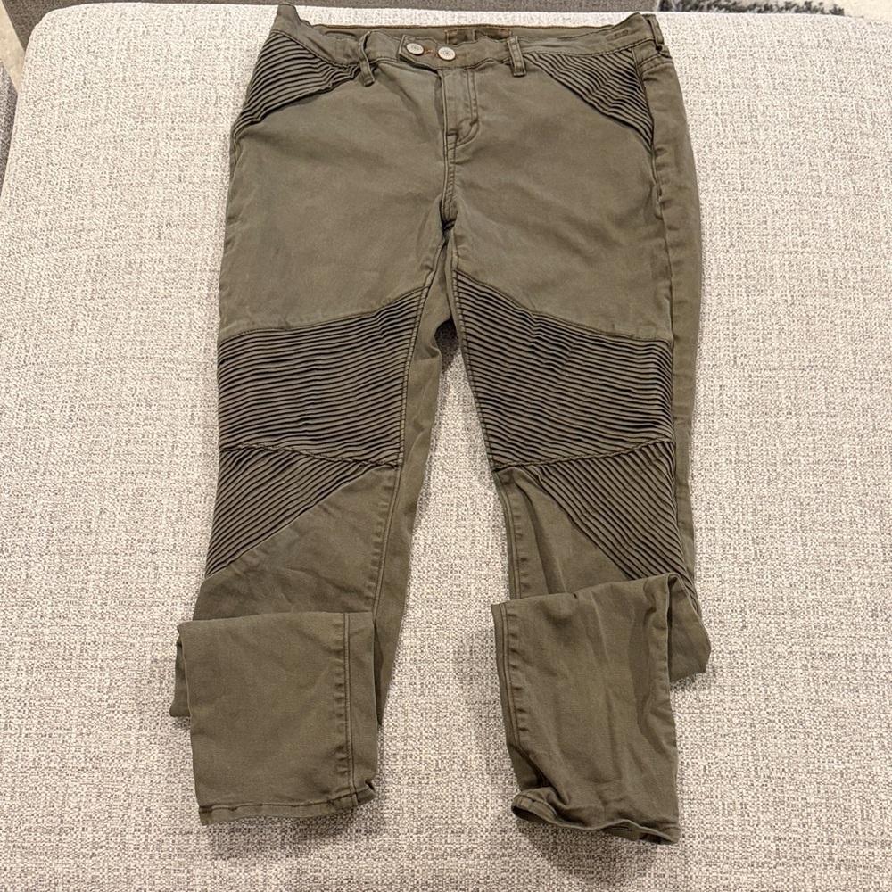 Dittos Olive Green Skinny Moto Jeans